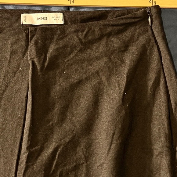 Mango Black Wide-Leg Cropped Black Flowy Soft Pants Medium - Picture 5 of 10